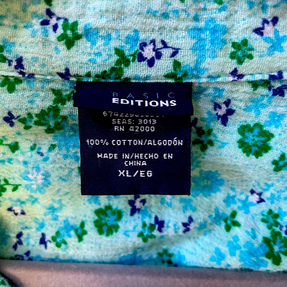 Basic Editions Vibrant Blue and Green Artistic Bottoms